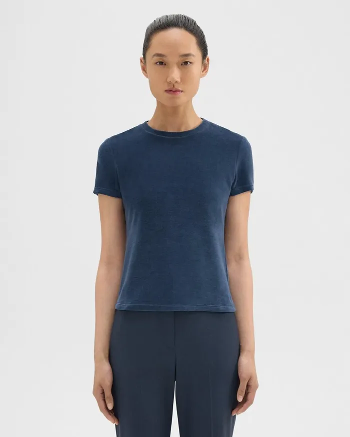 Women Theory TShirts Tank Tops Tiny Tee In Velour Nocturne Navy