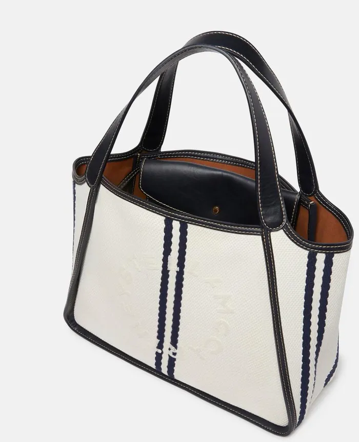 Women TopHandle Bags Stella McCartney Logo Ryder Tote Bag Ivorymarine Women TopHandle Bags Stella McCartney Logo Ryder Tote Bag Ivorymarine