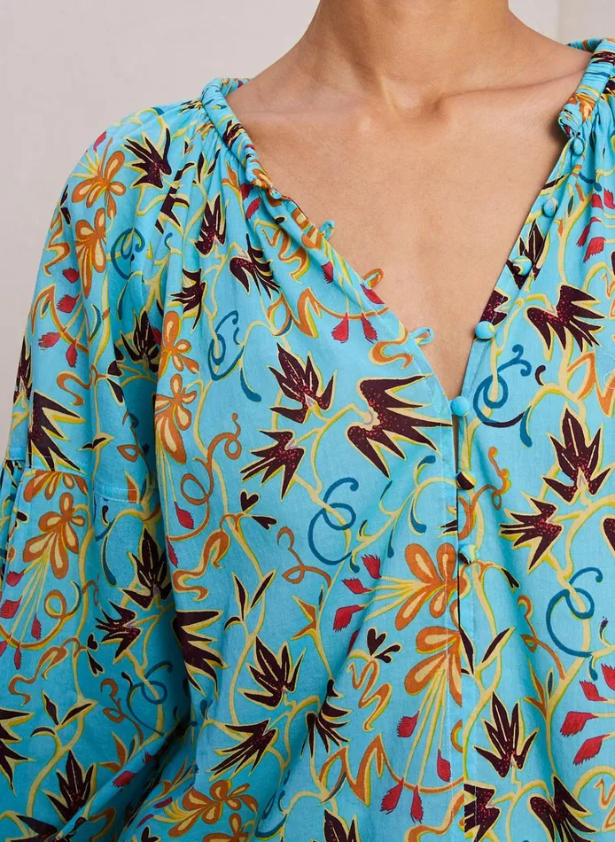 Women Tops ALC Capri Cotton Voile Top Grotto Multi