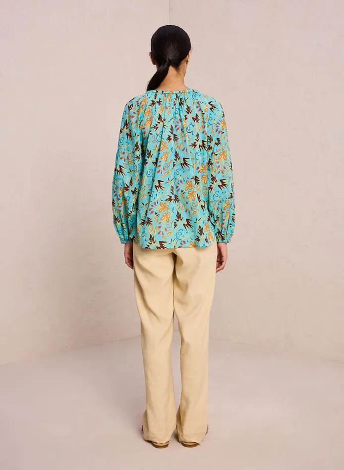 Women Tops ALC Capri Cotton Voile Top Grotto Multi