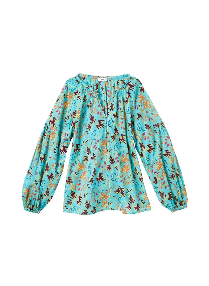 Women Tops ALC Capri Cotton Voile Top Grotto Multi