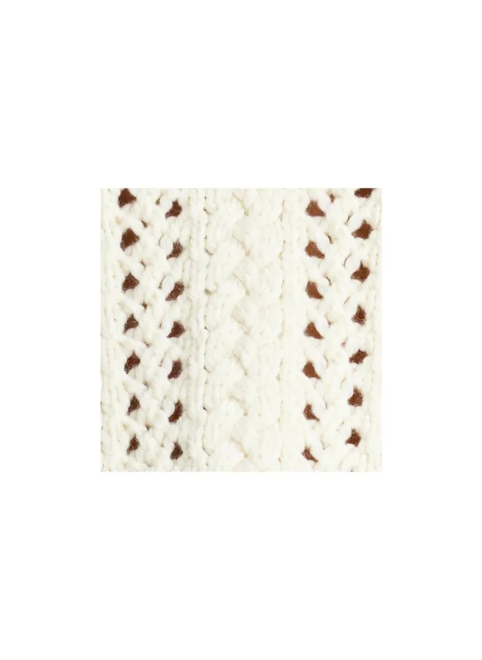 Women Tops ALC Chandler Cotton Cable Sweater Off White