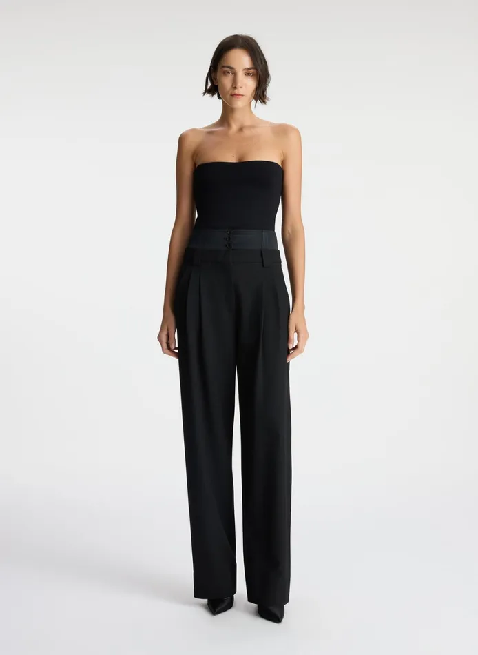 Women Tops ALC Dean Strapless Knit Top Black