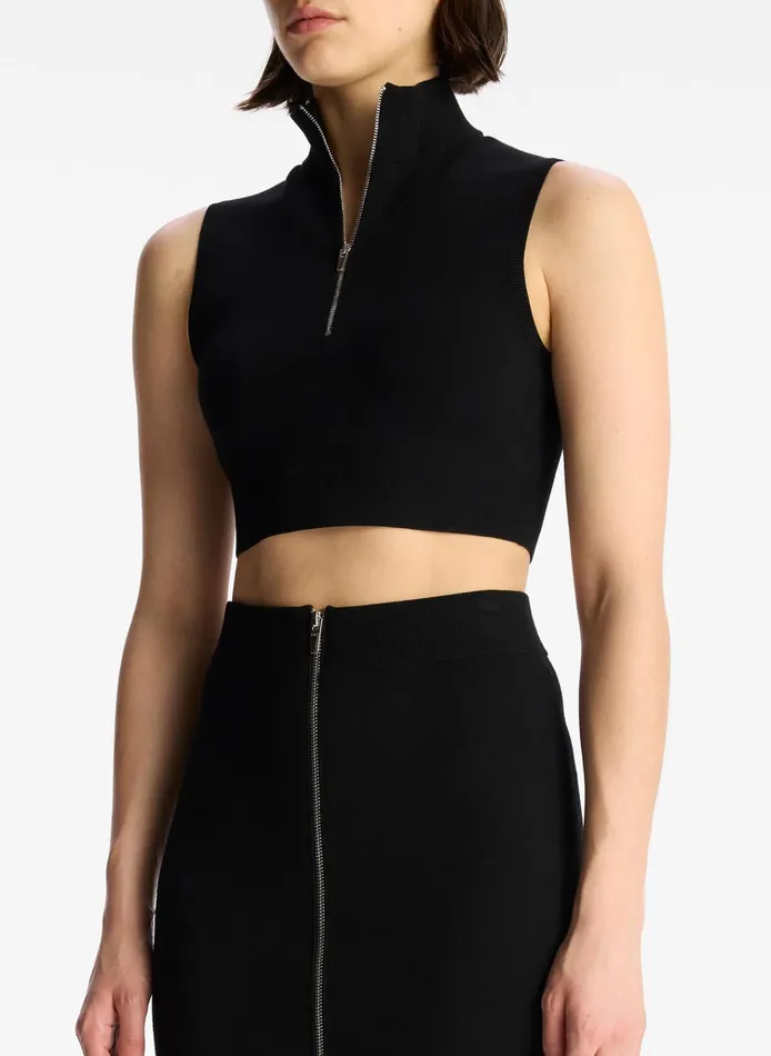 Women Tops ALC Pierre Cropped Knit Top Black