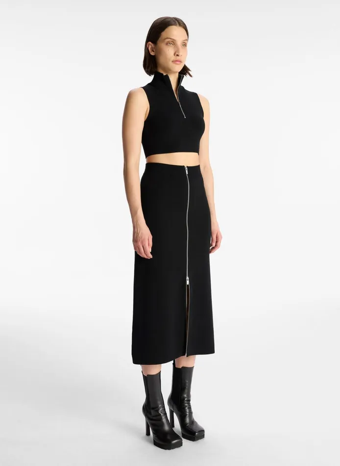 Women Tops ALC Pierre Cropped Knit Top Black
