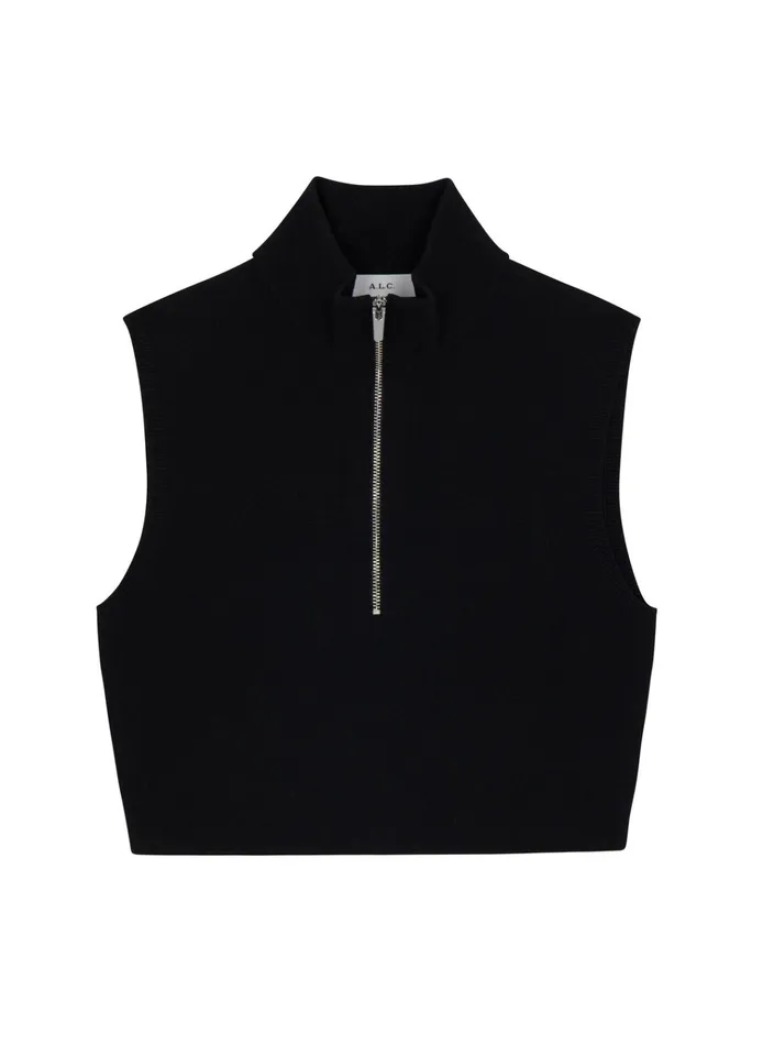Women Tops ALC Pierre Cropped Knit Top Black