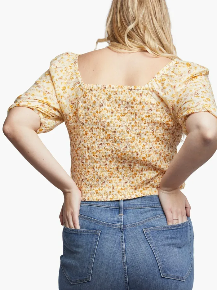 Women Tops Able Erna Smocked Blouse Watercolor Floral