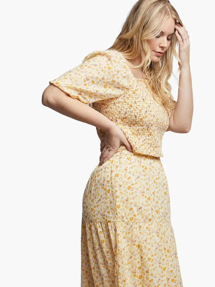 Women Tops Able Erna Smocked Blouse Watercolor Floral