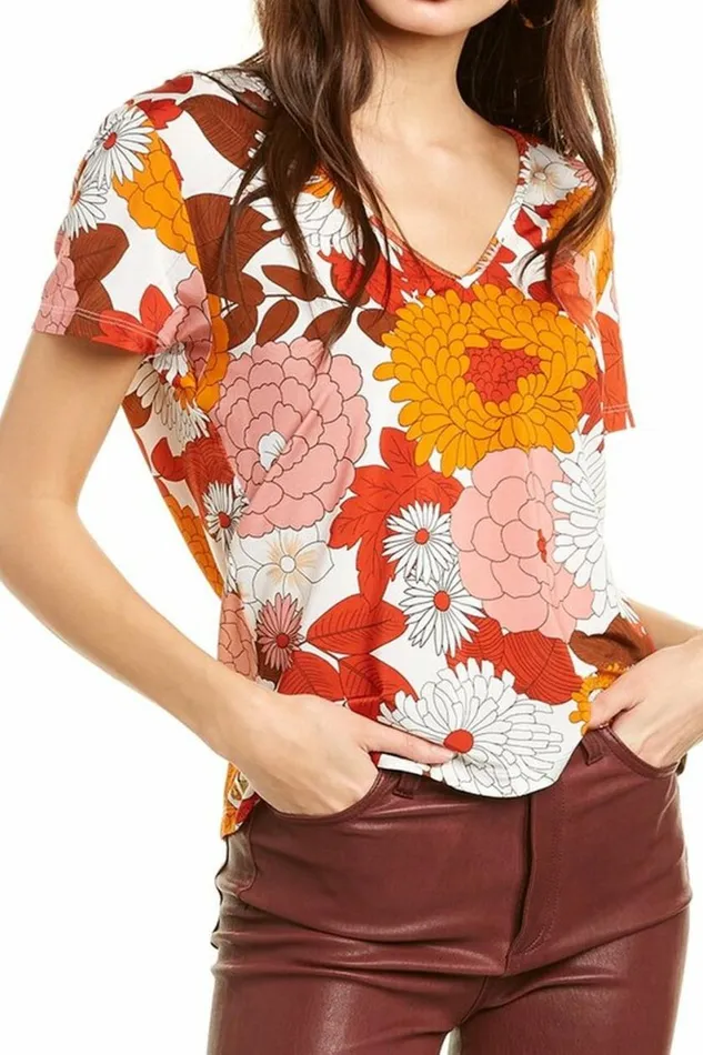 Women Tops DODO BAR OR IDA SHIRT Loren Orange Print