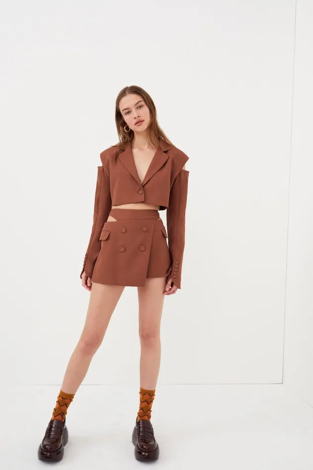 Women Tops For Love and Lemons Alysa Crop Top Brown Women Tops For Love and Lemons Alysa Crop Top Brown