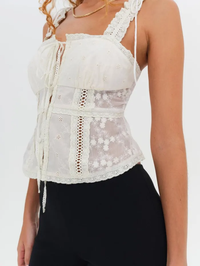 Women Tops For Love and Lemons Morgan Top White Women Tops For Love and Lemons Morgan Top White