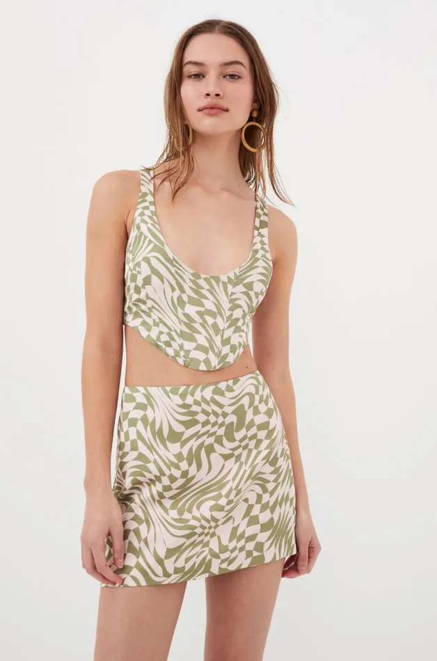 Women Tops For Love and Lemons Nomi Corset Top Green