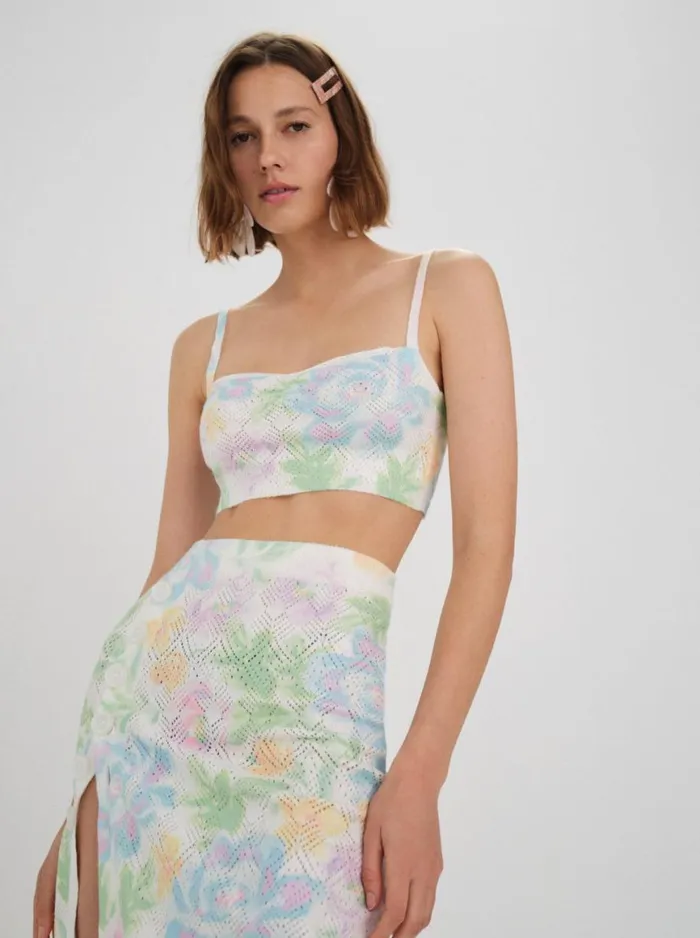 Women Tops For Love and Lemons Reese Crop Top Multi