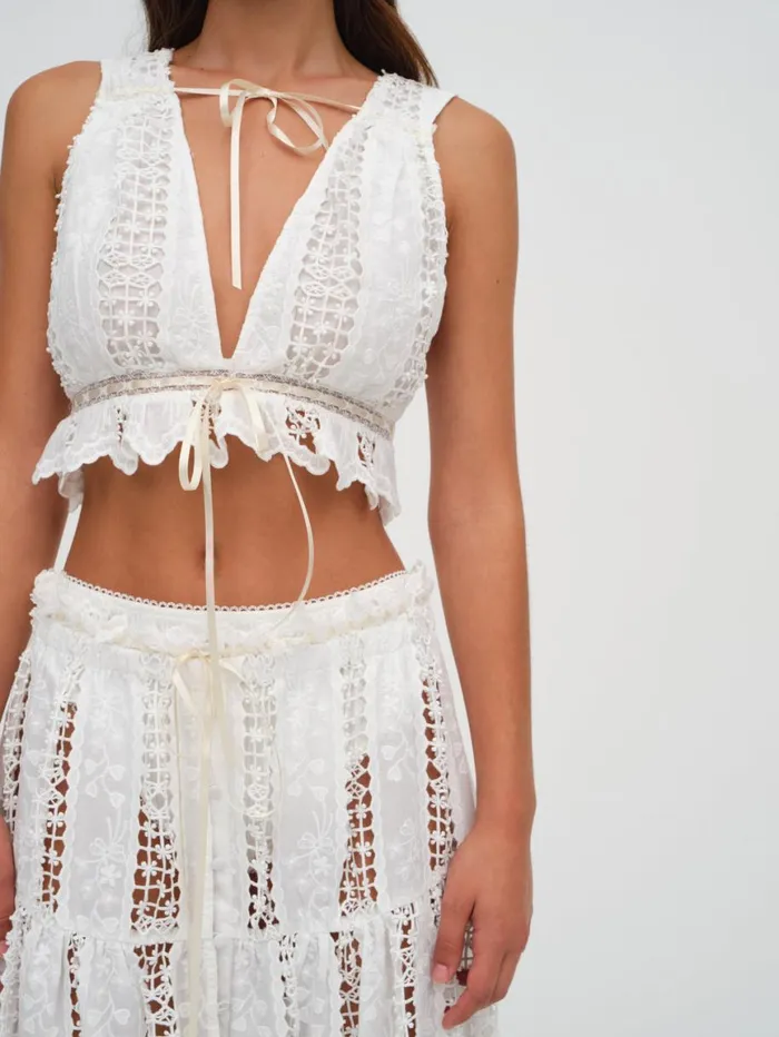 Women Tops For Love and Lemons Tracy Top White Women Tops For Love and Lemons Tracy Top White