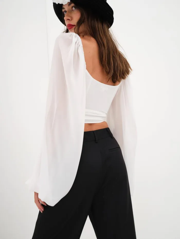 Women Tops For Love and Lemons Trisha Crop Top White Women Tops For Love and Lemons Trisha Crop Top White