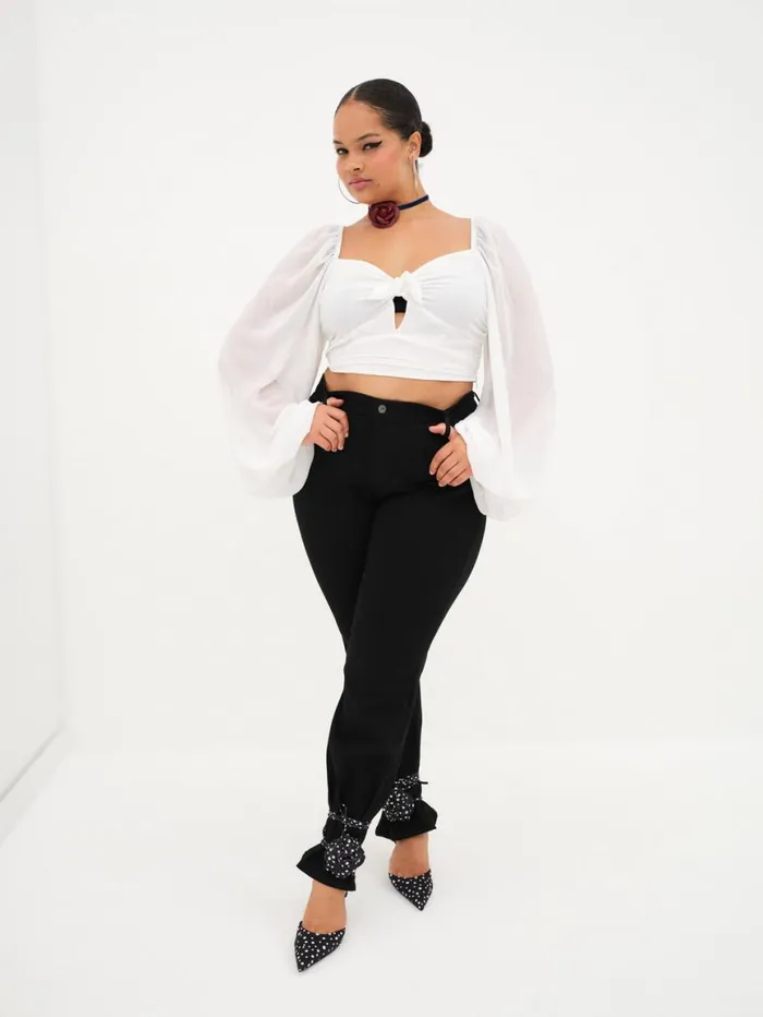 Women Tops For Love and Lemons Trisha Crop Top White Women Tops For Love and Lemons Trisha Crop Top White