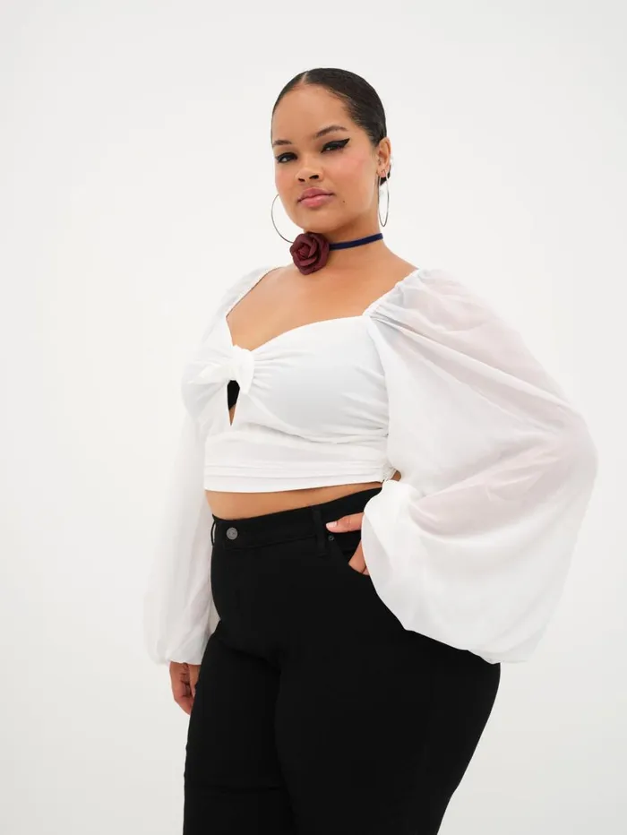 Women Tops For Love and Lemons Trisha Crop Top White Women Tops For Love and Lemons Trisha Crop Top White