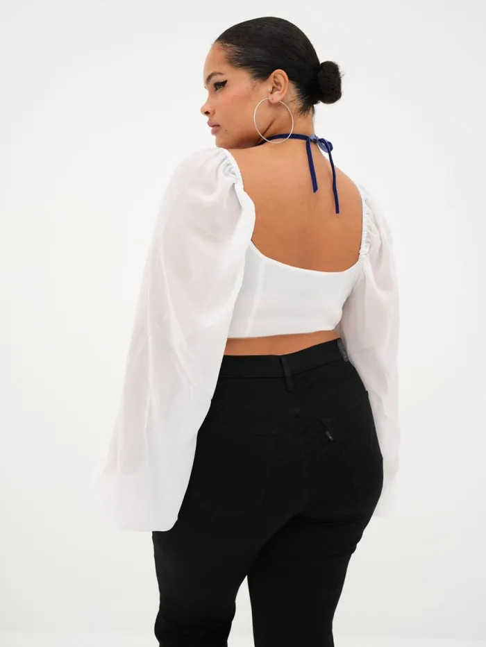 Women Tops For Love and Lemons Trisha Crop Top White Women Tops For Love and Lemons Trisha Crop Top White