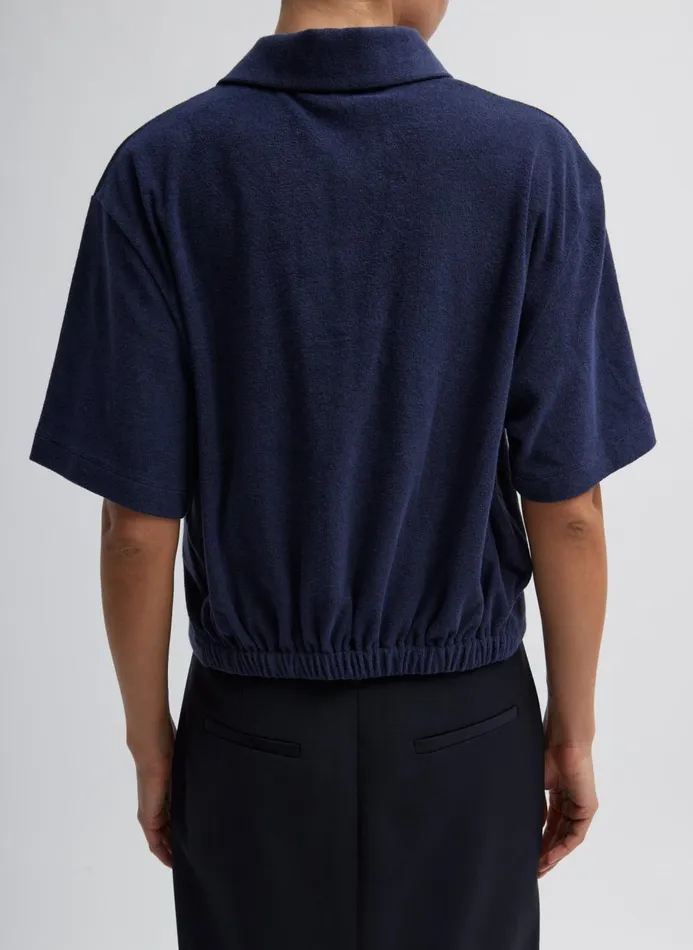 Women Tops Tibi Dry Loop Terry Easy Polo Navy