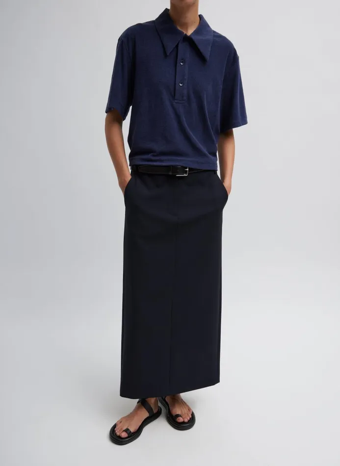 Women Tops Tibi Dry Loop Terry Easy Polo Navy