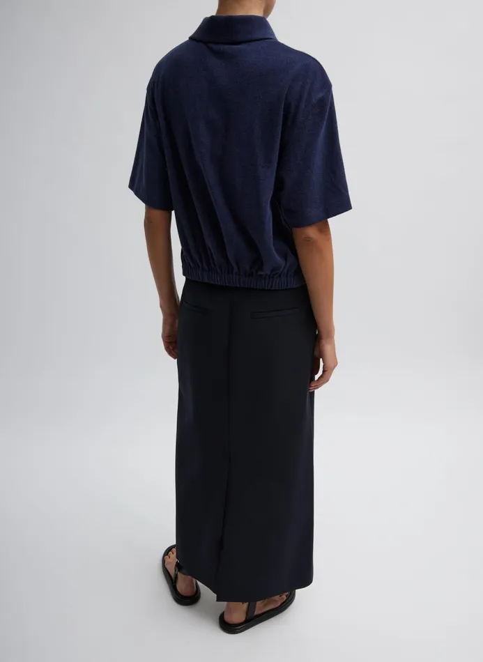Women Tops Tibi Dry Loop Terry Easy Polo Navy