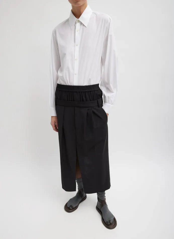 Women Tops Tibi Gossamer Stripe Bishop Sleeve Shirt White