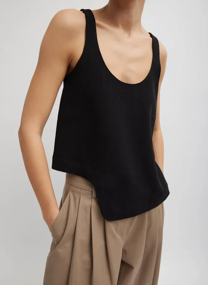 Women Tops Tibi Melee Crepe Tank Top Black