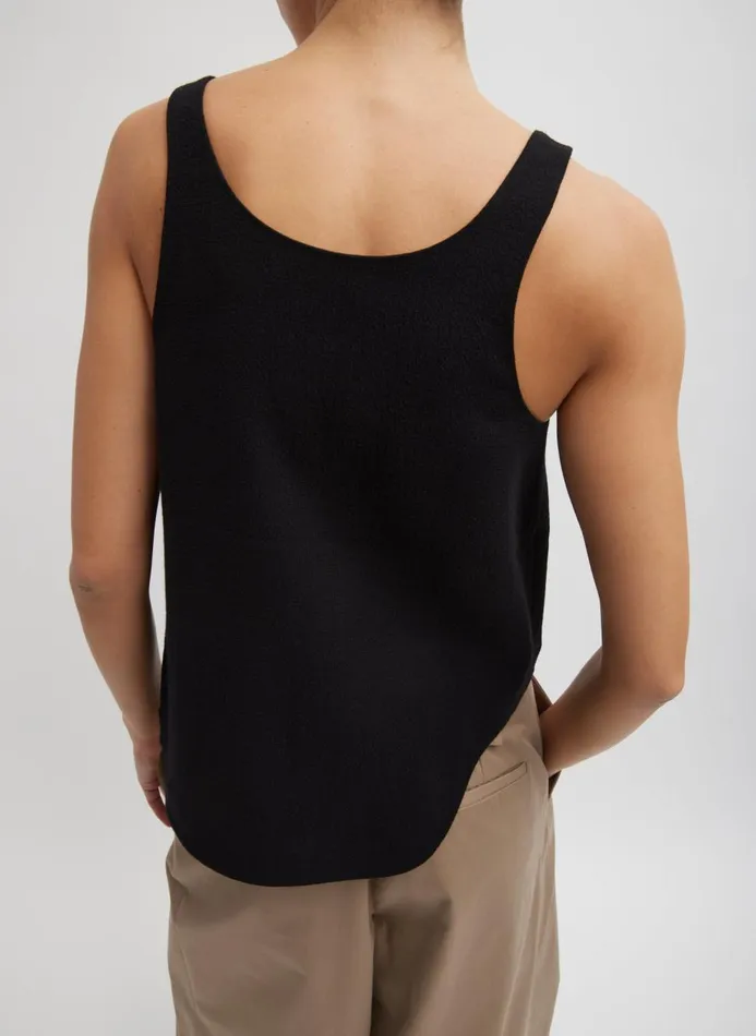 Women Tops Tibi Melee Crepe Tank Top Black