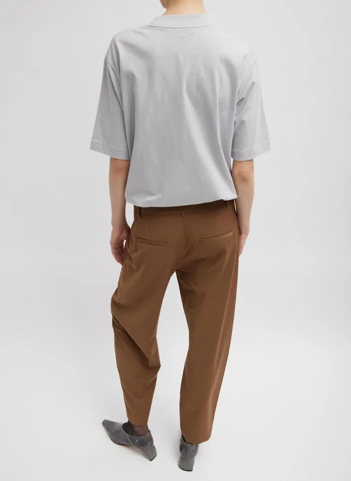 Women Tops Tibi Mock Neck Unisex TShirt Greystone
