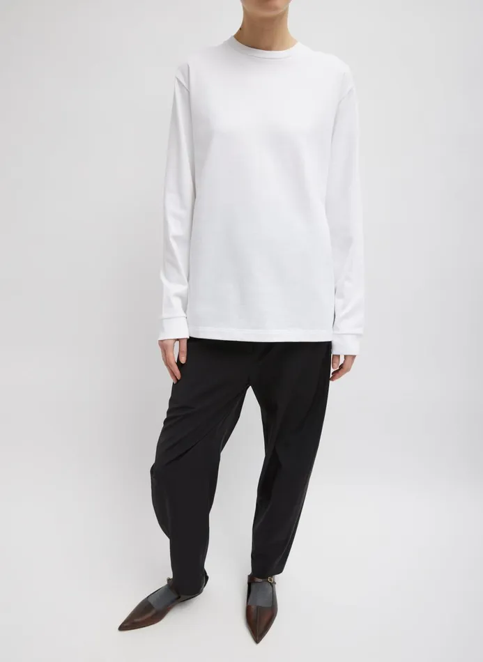 Women Tops Tibi Perfect Unisex Long Sleeve TShirt White