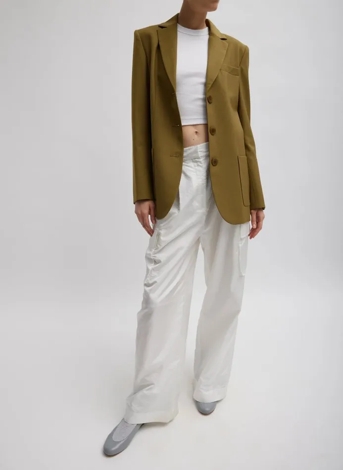 Women Tops Tibi Ribbed Cropped Baby TShirt White
