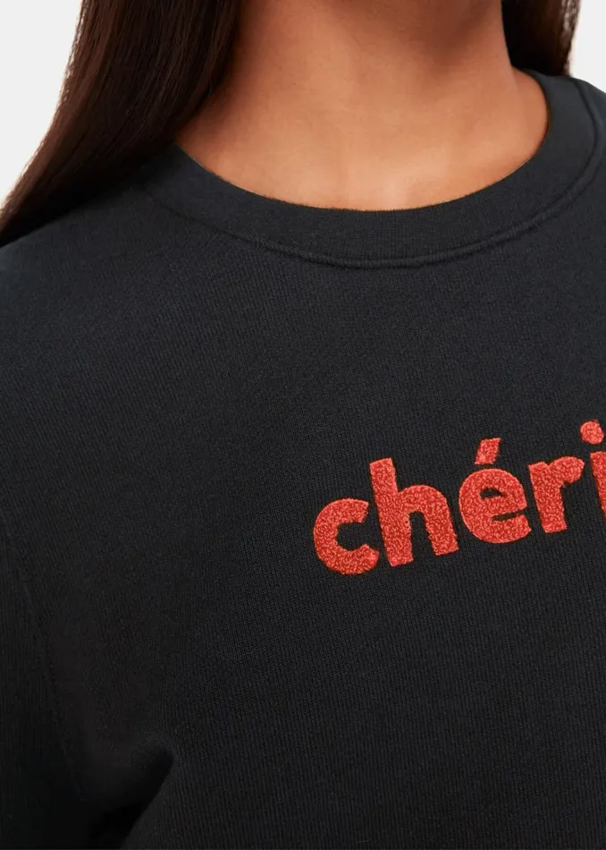 Women Tops Whistles Black Cherie Logo Sweatshirt