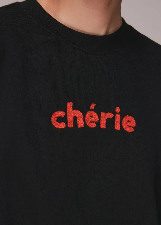 Women Tops Whistles Black Cherie Logo Sweatshirt
