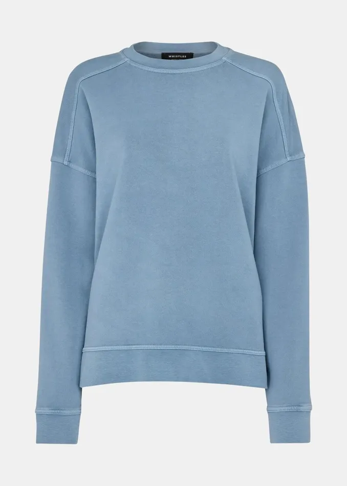 Women Tops Whistles Blue Relaxed Sweat