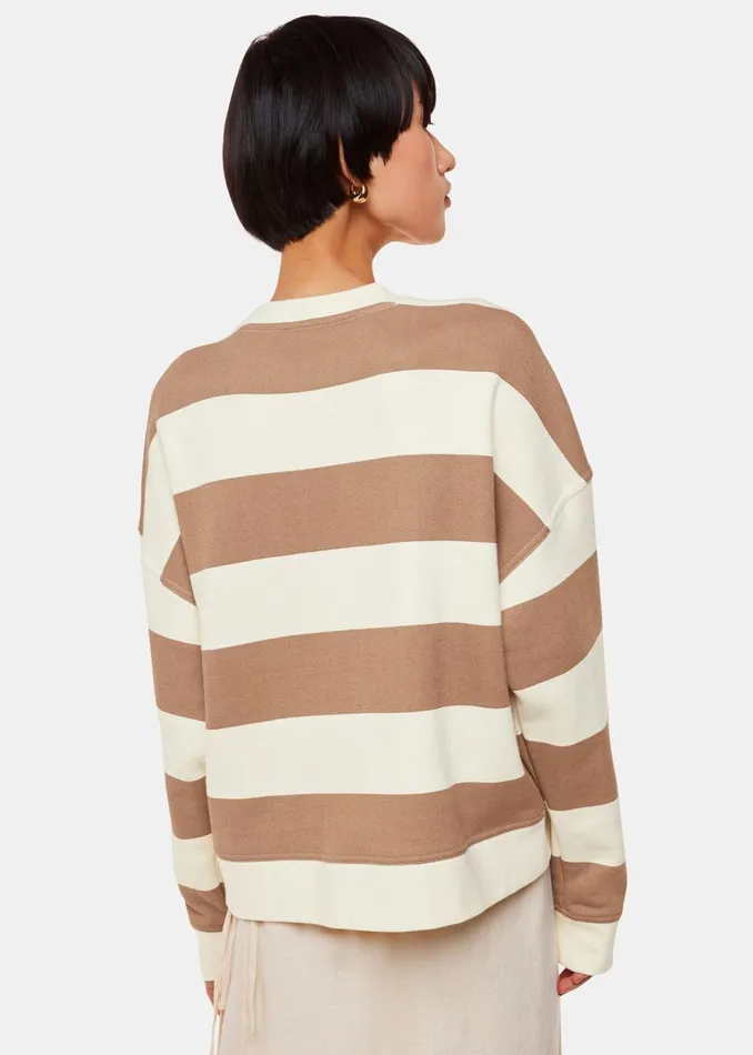 Women Tops Whistles Ivory Wide Stripe Sweat