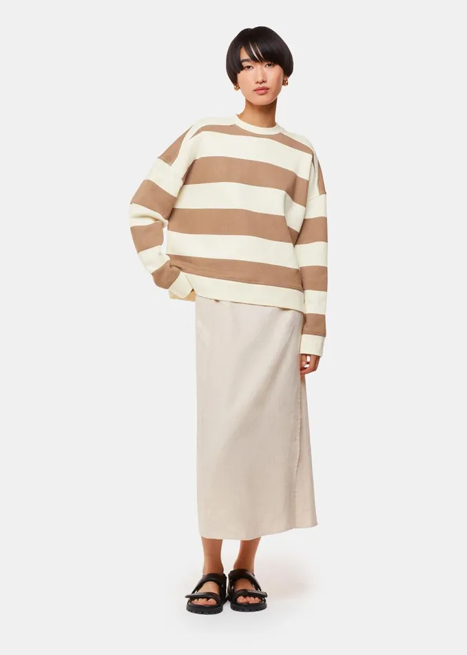 Women Tops Whistles Ivory Wide Stripe Sweat
