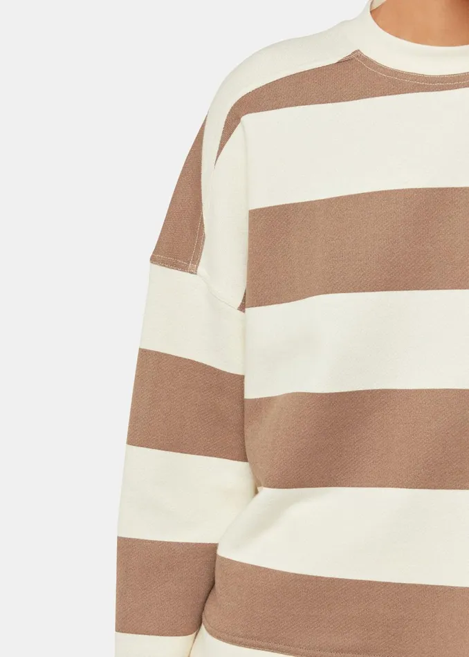 Women Tops Whistles Ivory Wide Stripe Sweat