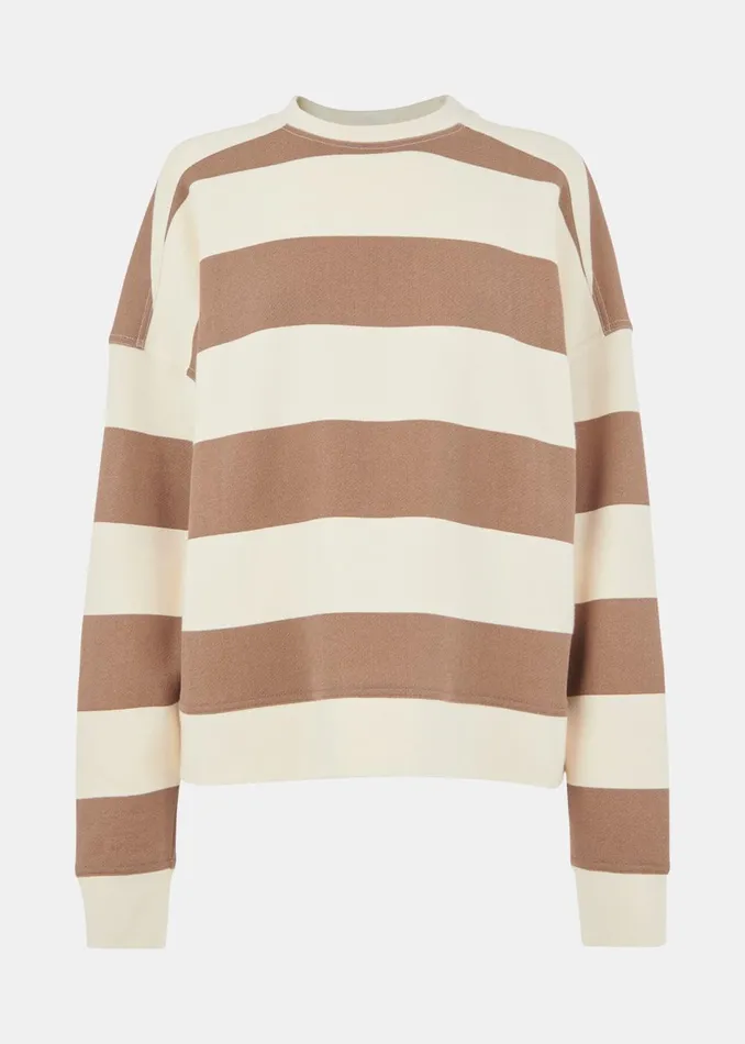 Women Tops Whistles Ivory Wide Stripe Sweat