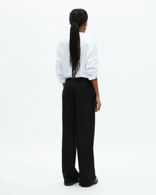 Women Trousers and Jeans The Kooples WideLeg Black Tuxedo Pants Black
