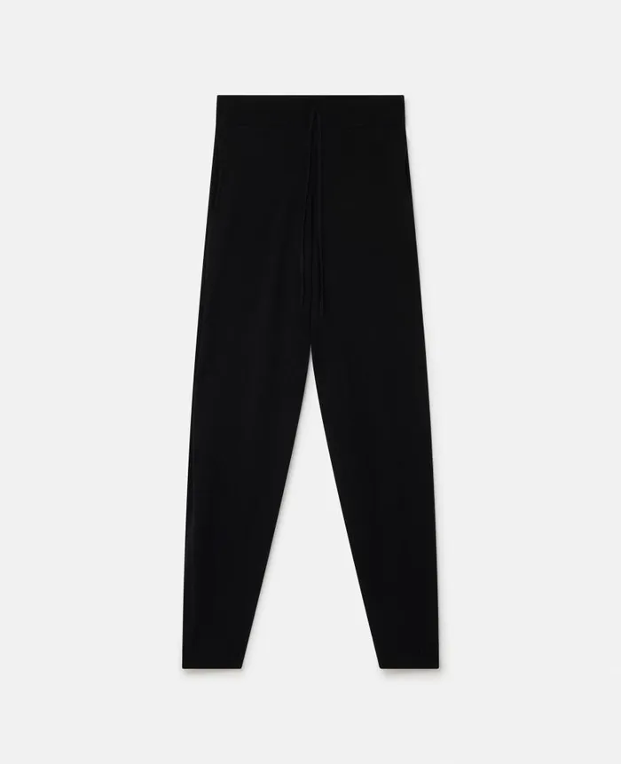 Women Trousers And Shorts Stella McCartney MidRise Tapered Sweatpants Black