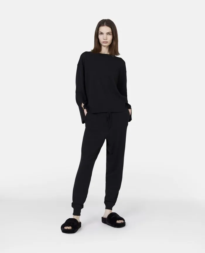 Women Trousers And Shorts Stella McCartney MidRise Tapered Sweatpants Black