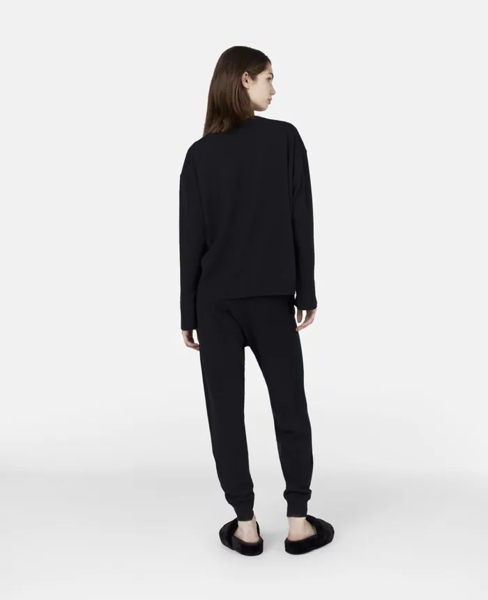 Women Trousers And Shorts Stella McCartney MidRise Tapered Sweatpants Black