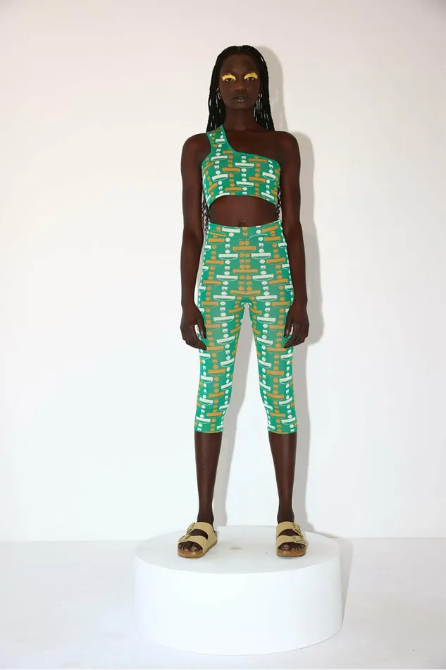 Women Trousers DODO BAR OR Lily Legging Green Combo