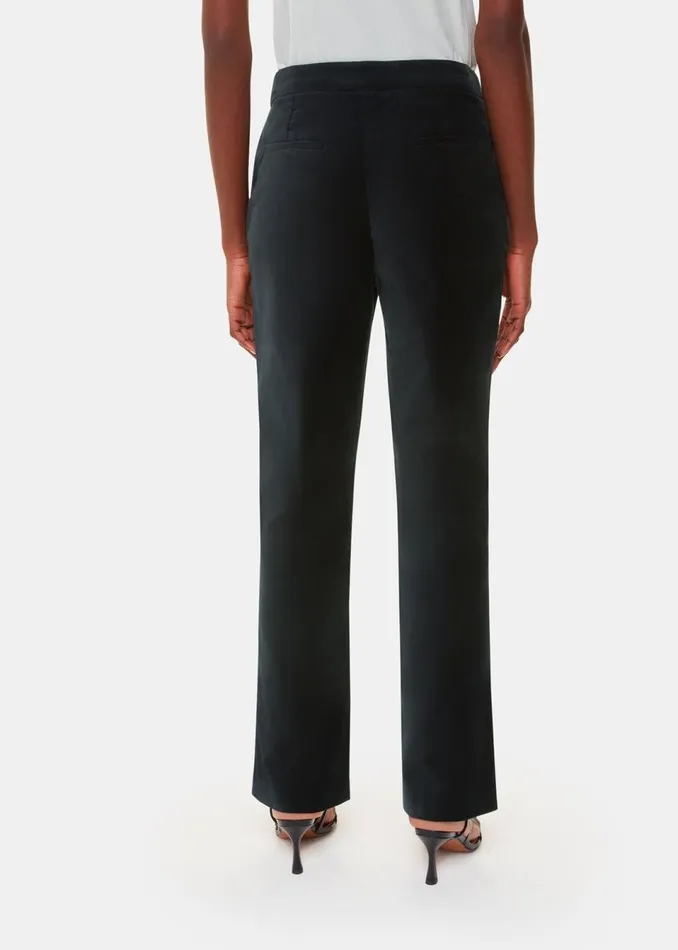 Women Trousers Whistles Black Helena Velvet Straight Trouser