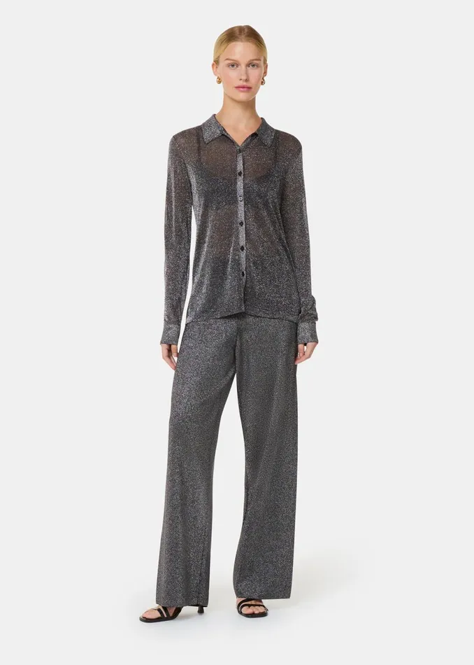 Women Trousers Whistles Black Sparkle Knitted Trouser
