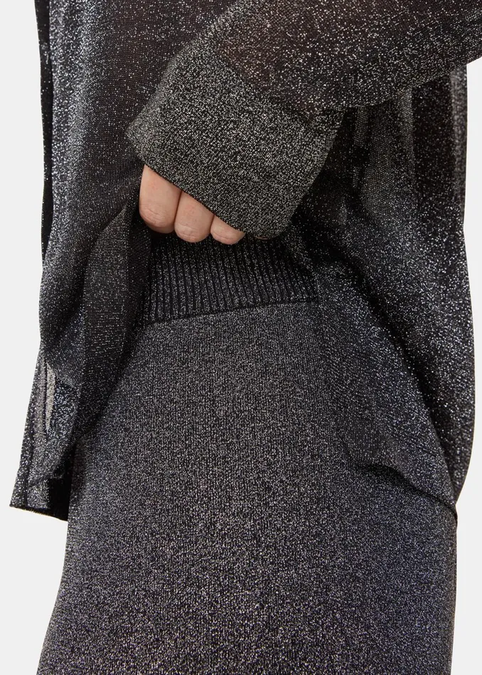 Women Trousers Whistles Black Sparkle Knitted Trouser