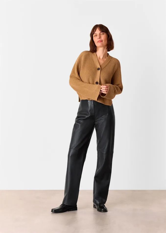Women Trousers Whistles Black Ultimate Leather Trouser