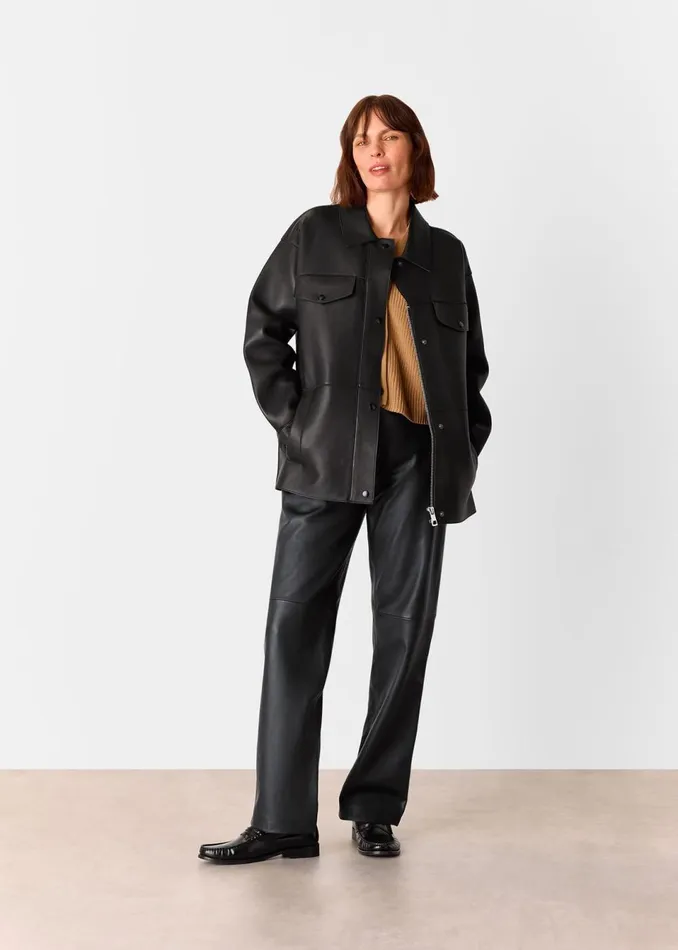 Women Trousers Whistles Black Ultimate Leather Trouser