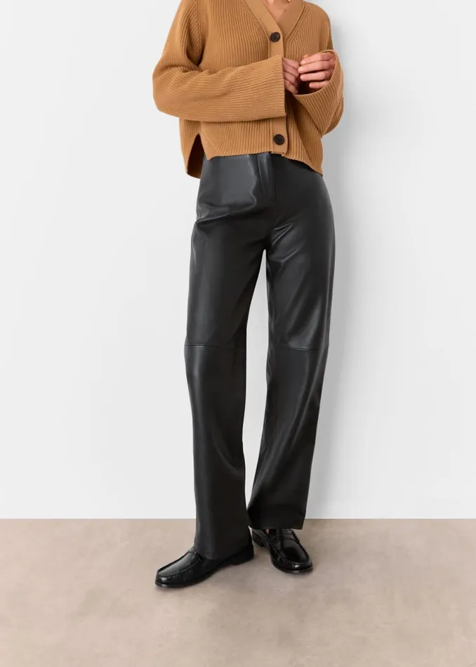 Women Trousers Whistles Black Ultimate Leather Trouser