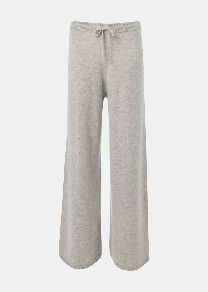 Women Trousers Whistles Grey Marl Cashmere Straight Leg Jogger